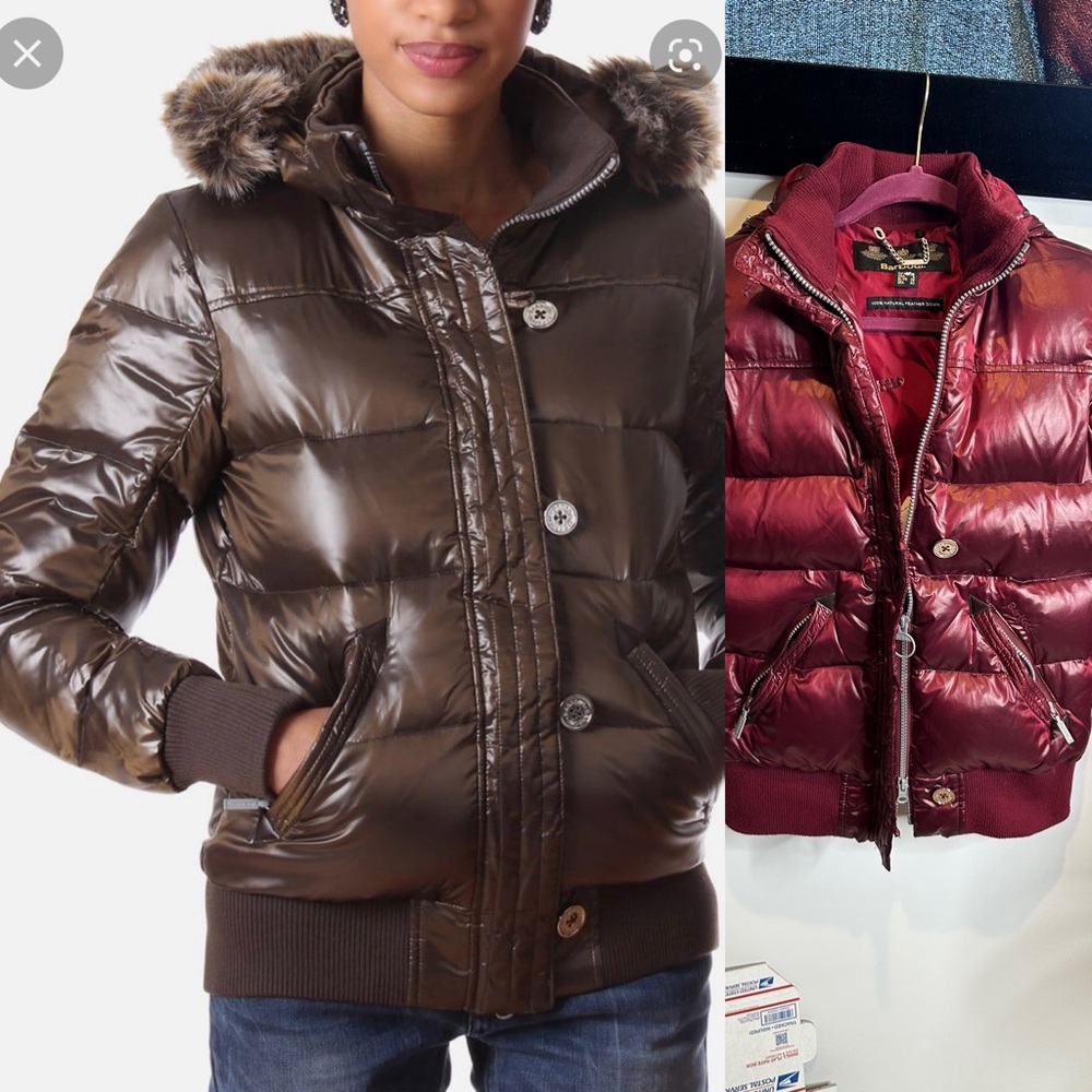 Barbour Mercury bonnet red down jacket hooded hoodie puffer warm winter red